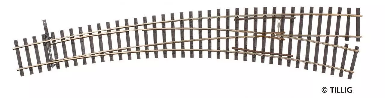 Tillig 85373 - Innenbogenweiche rechts 17°/29° Herzstückwinkel 9° H0/GL