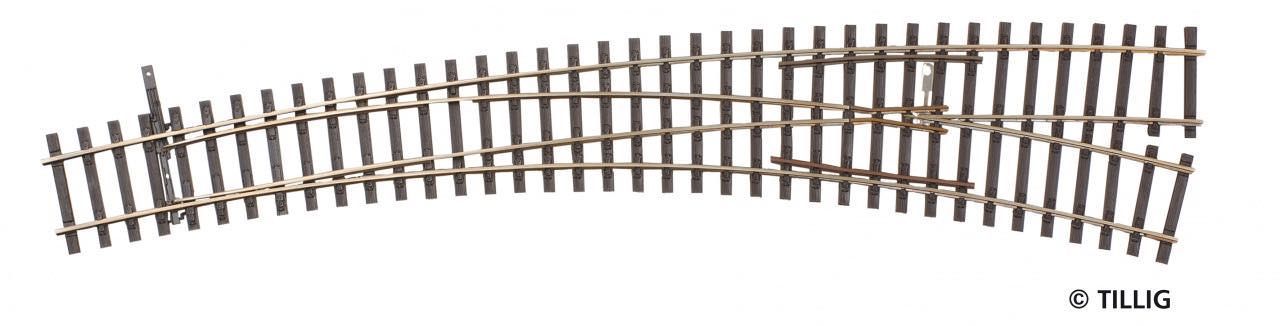 Tillig 85373 - Innenbogenweiche rechts 17°/29° Herzstückwinkel 9° H0/GL