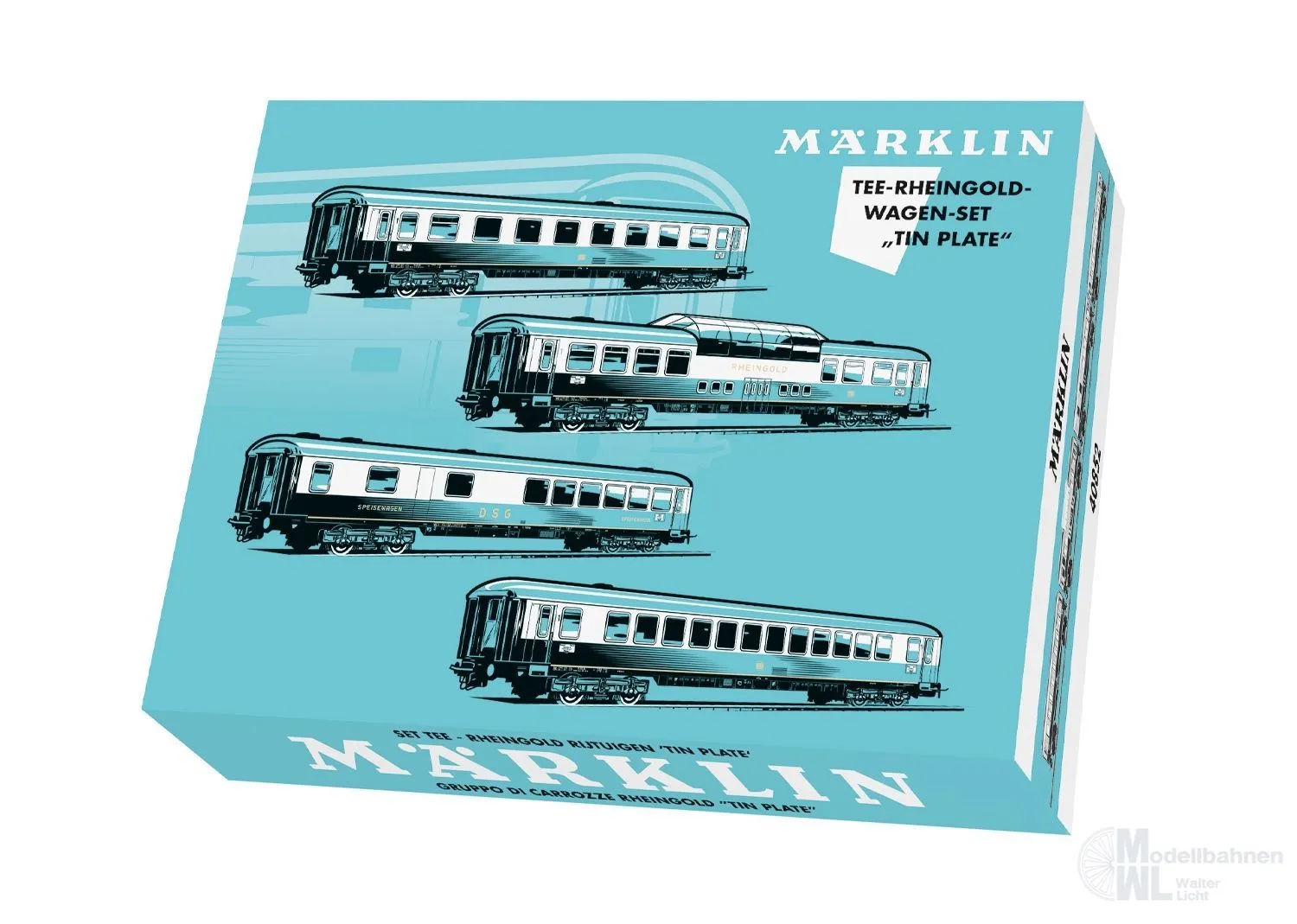 Märklin 40852 - MHI Wagen-Set TEE-Rheingold Tin Plate DB Ep.III 4.tlg. H0/WS