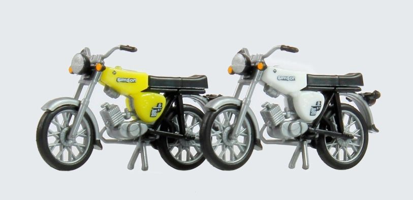 Kres 10161 - Motorrad Simson S51 weiß und schwefelgelb 2 Stück H0 1:87 Kres 10161 - Motorrad Simson S51 weiß und schwefelgelb 2 Stück H0 1:87