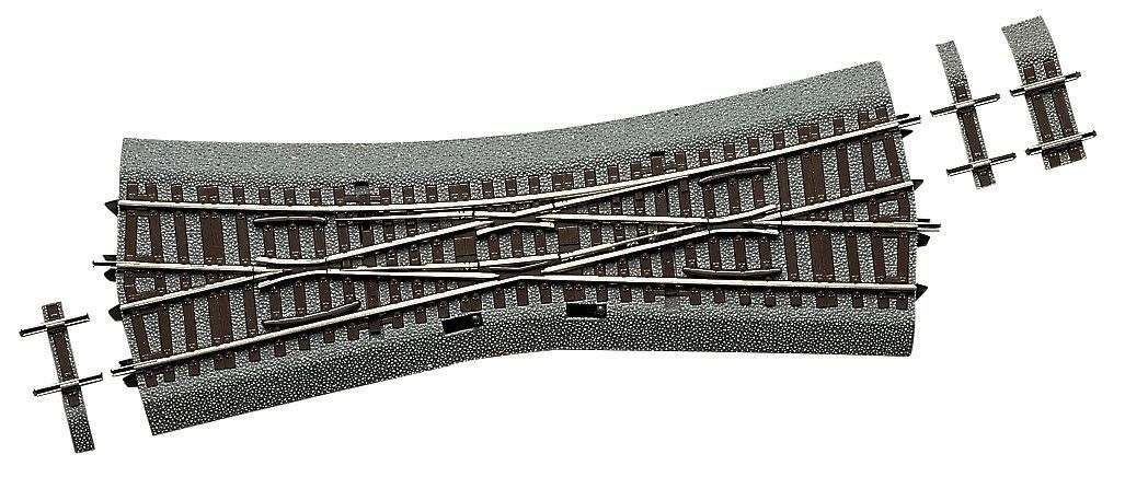 Roco 42546 - Einzelkreuzungsweiche EKW-15 hand mit Bettung H0/GL