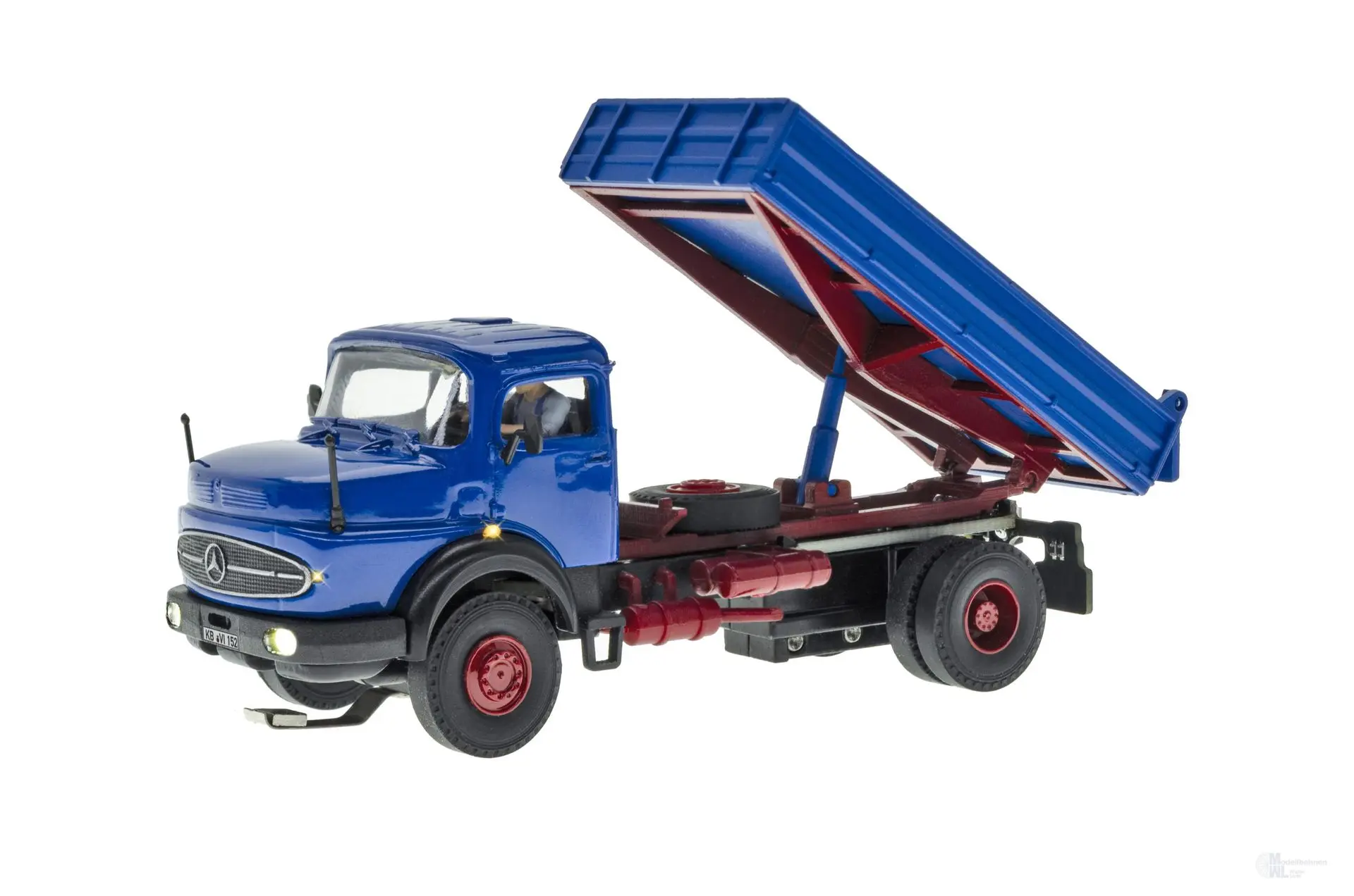 Viessmann 8152 - CarMotion Mercedes-Benz Rundhauber 2-achs Kipp-Pritsche blau H0 1:87