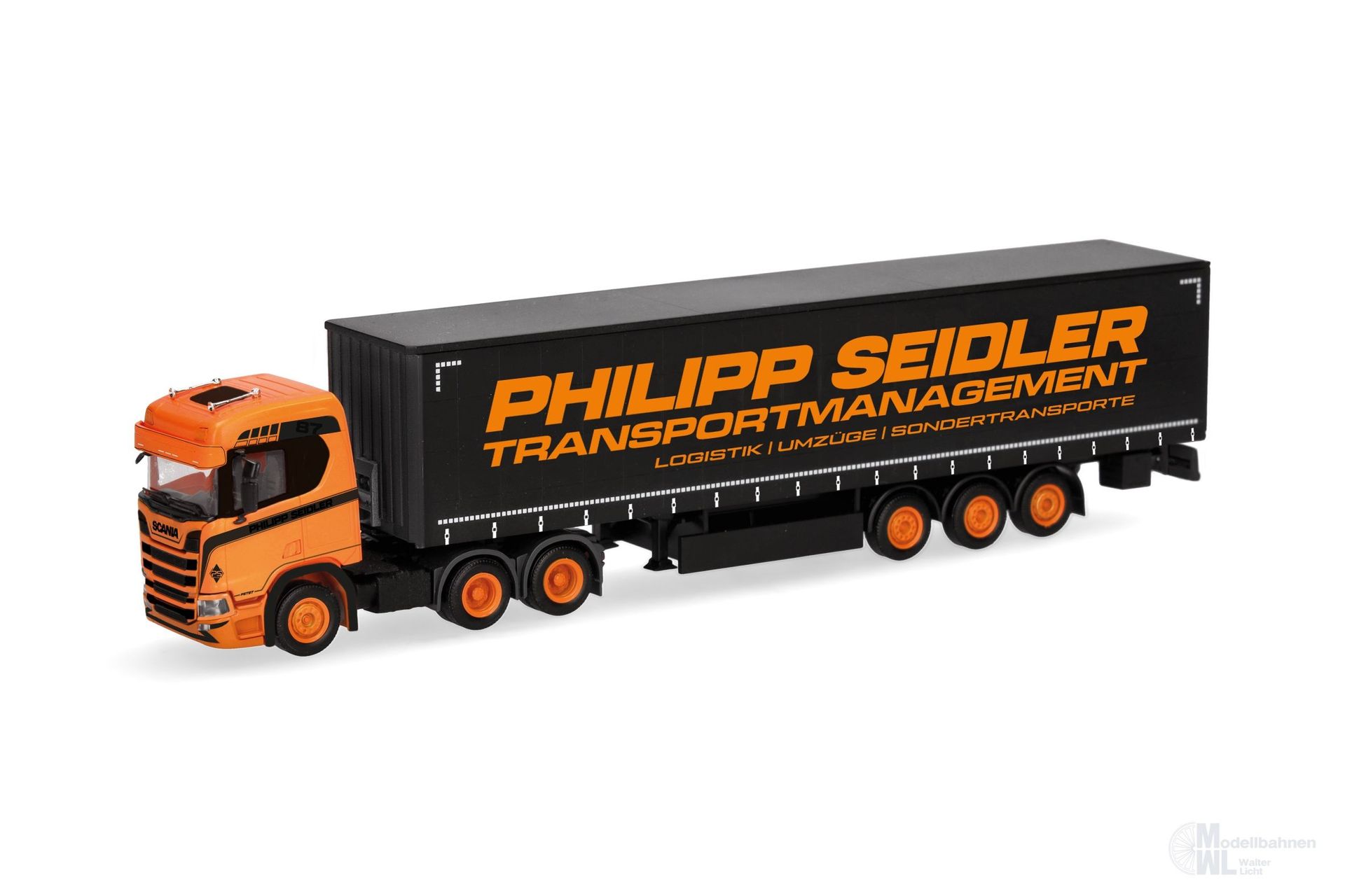Herpa 320139 - Scania CR 20 ND Gardinenplanen-Sattelzug Seidler H0 1:87