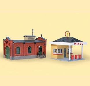 Auhagen 12227 - Tankstelle mit Kfz-Werkstatt H0 1:87 / TT 1:120
