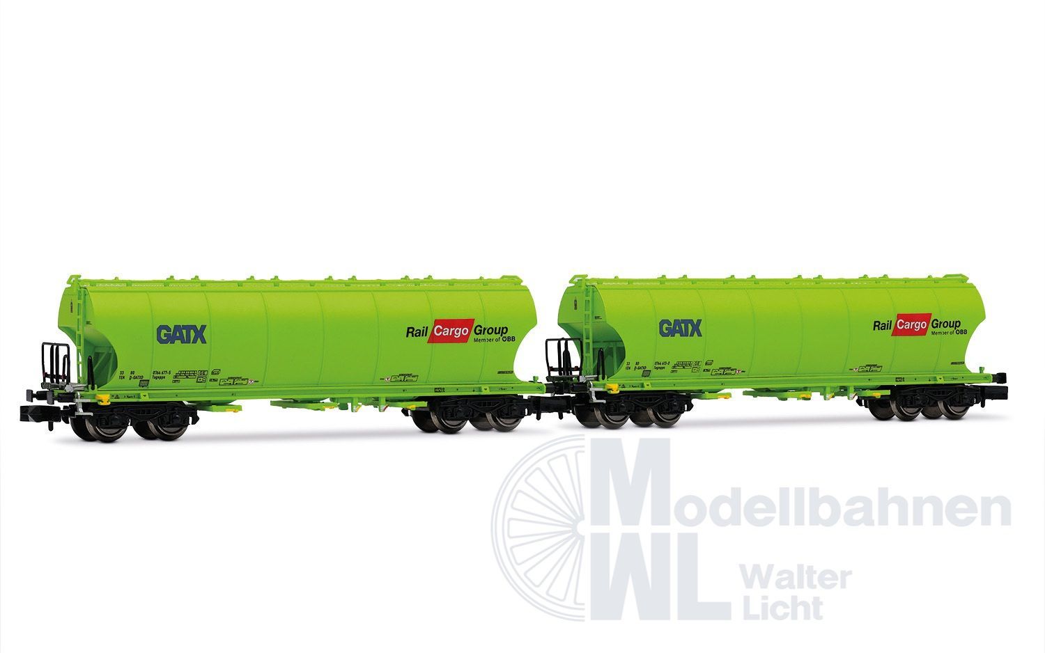 Arnold 6707 - Getreidesilowagen Set GATX Ep.VI 2.tlg. Rail Cargo Group N 1:160