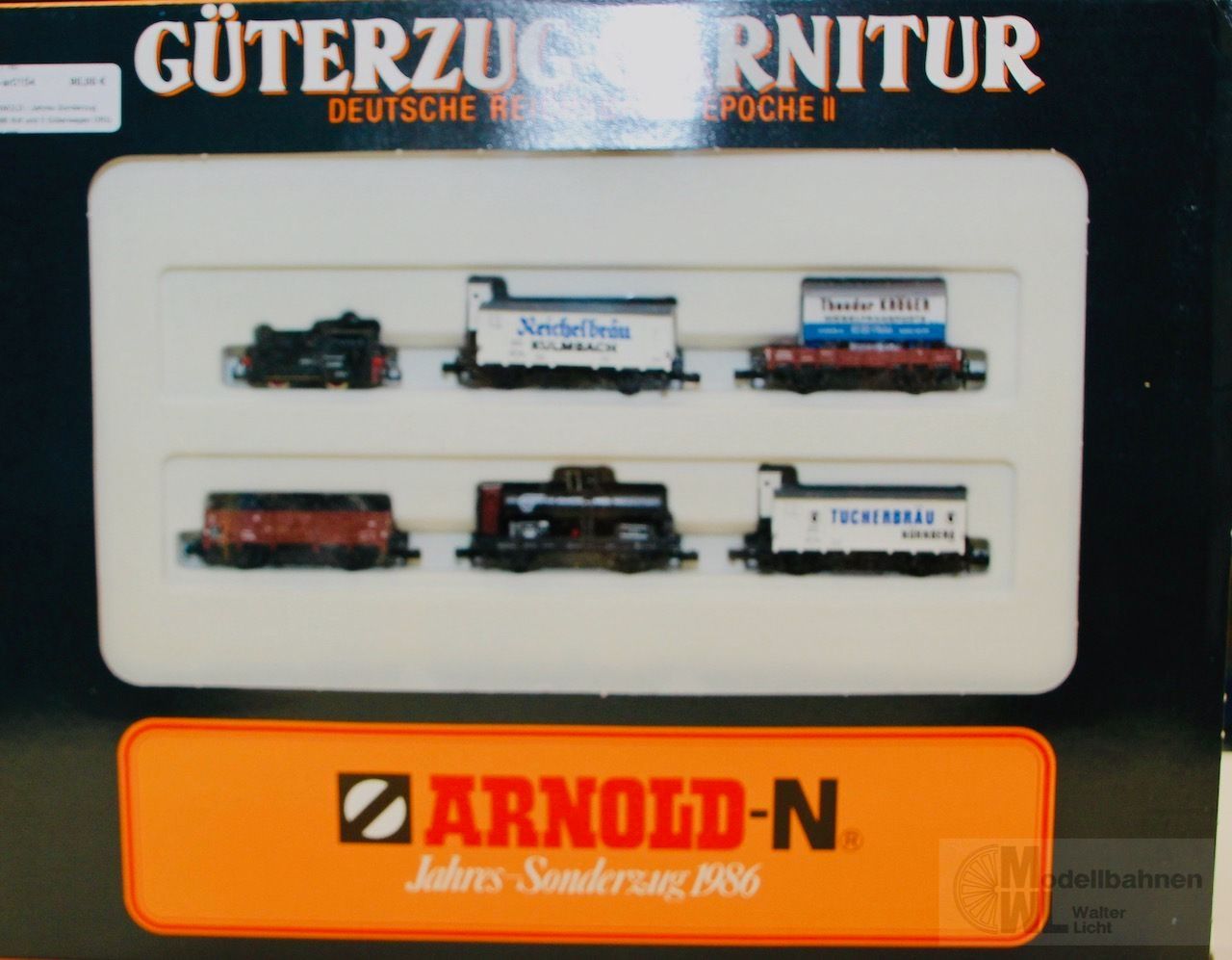 Arnold 0154 - ARNOLD - Jahres Sonderzug 1986 Köf und 5 Güterwagen DRG N 1:160