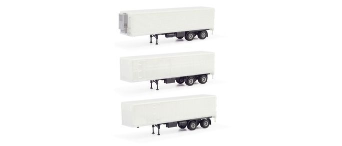 Herpa 87MBS026512 - Set mit drei undekorierten Kofferaufliegern H0 1:87