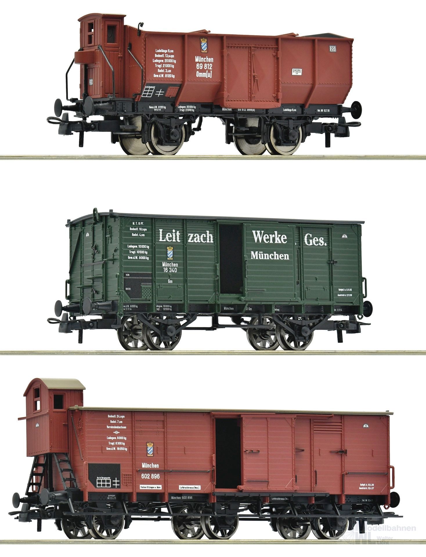 Roco 6600223 - Güterzug Set K.Bas.Sts.B. Ep.I 3.tlg. H0/GL