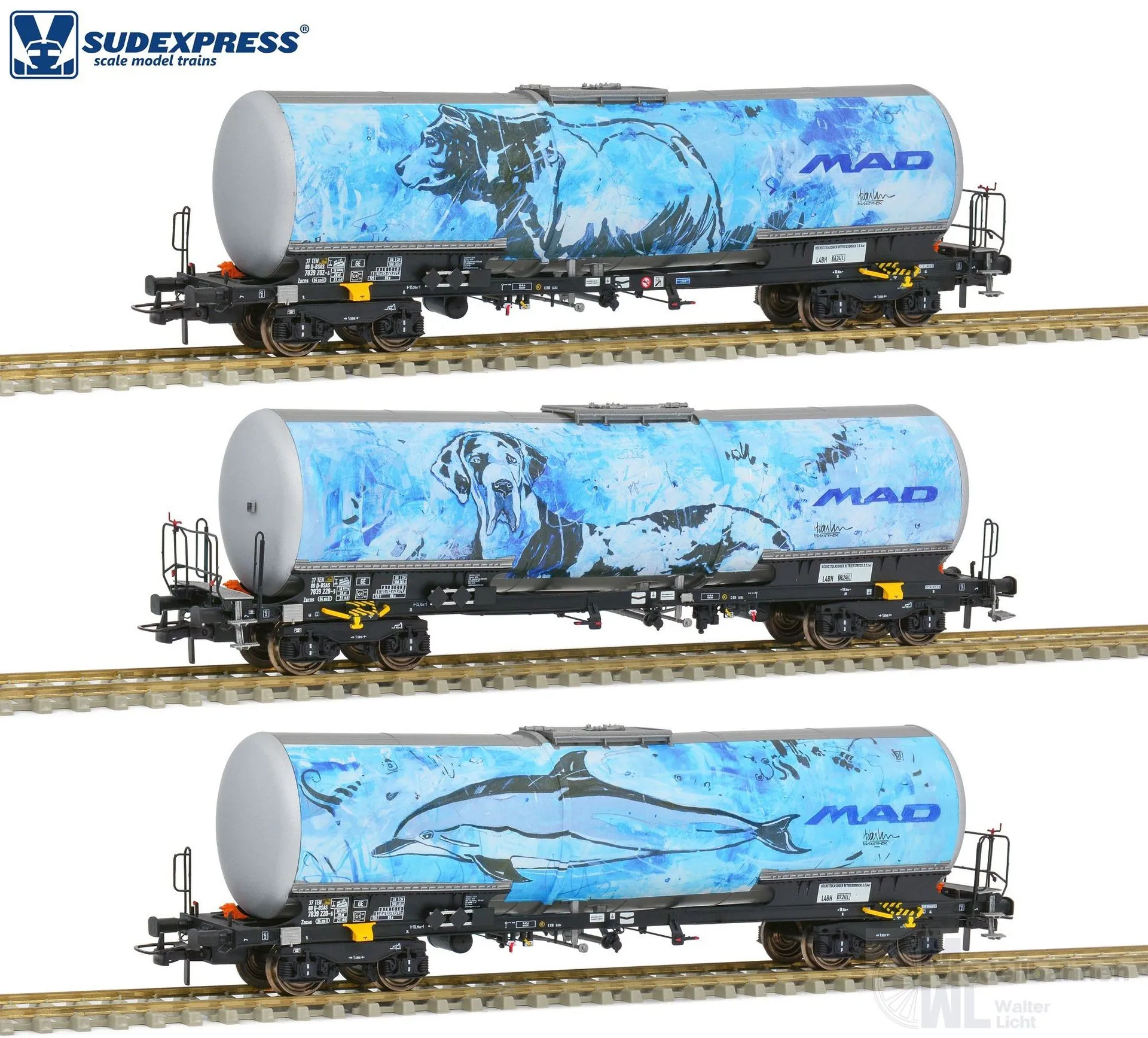 Sudexpress S783901 - Kesselwagen Set BSAS / M.A.D. Ep.VI 3.tlg. Zacns H0/GL