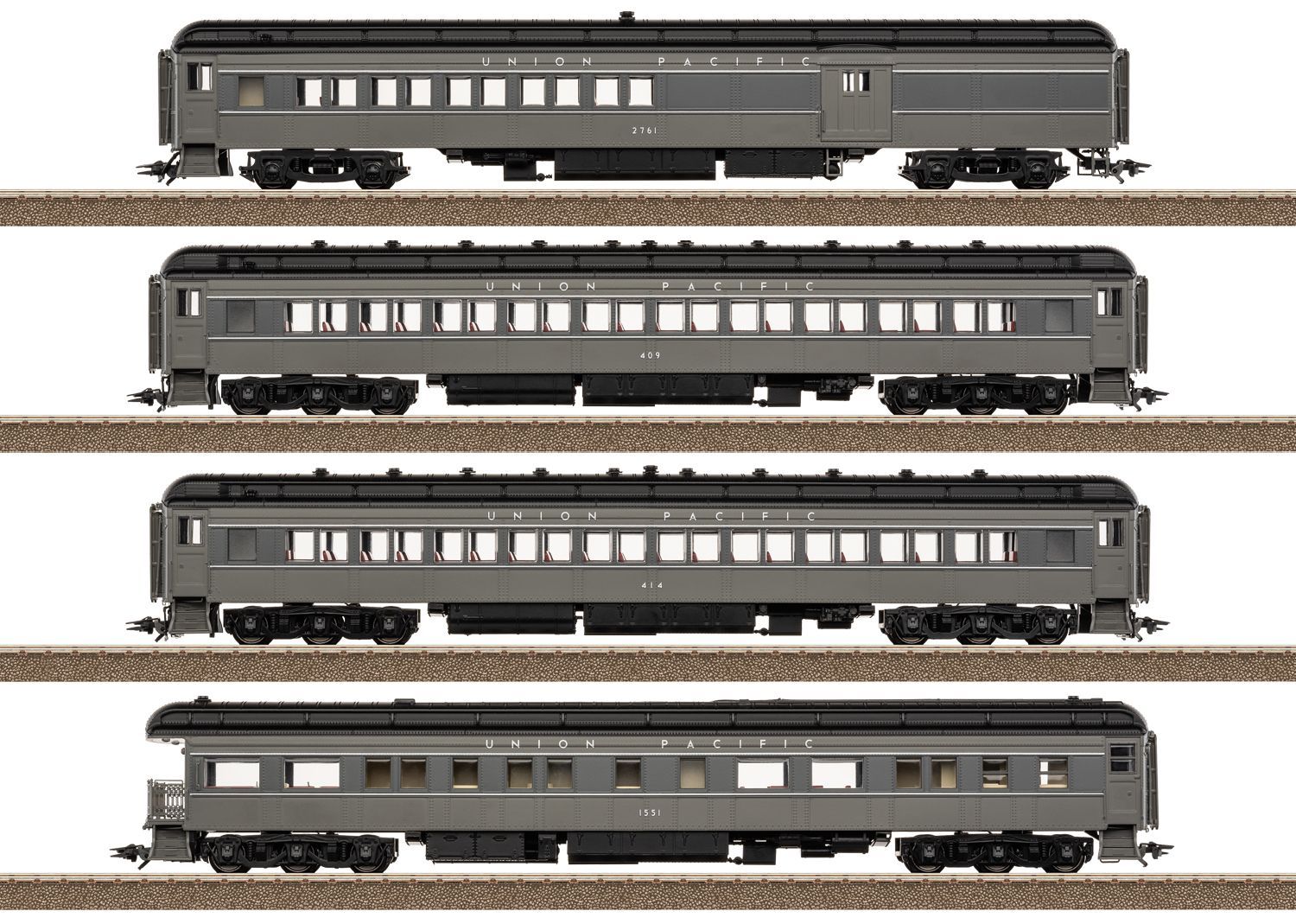 Trix 23729 - MHI US-Heavyweight Personenwagen Set UP Ep.III 4.tlg. H0/GL