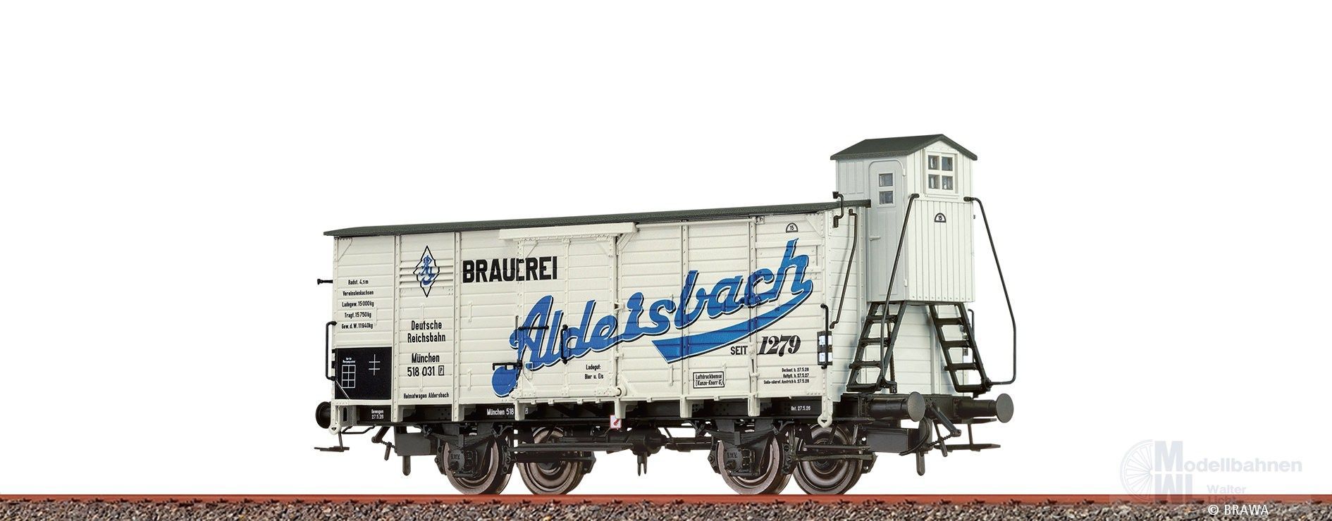Brawa 49814 - Bierwagen DRG Ep.II Brauerei Aldersbach 518 031 H0/GL Brawa 49814 - Bierwagen DRG Ep.II Brauerei Aldersbach 518 031 H0/GL