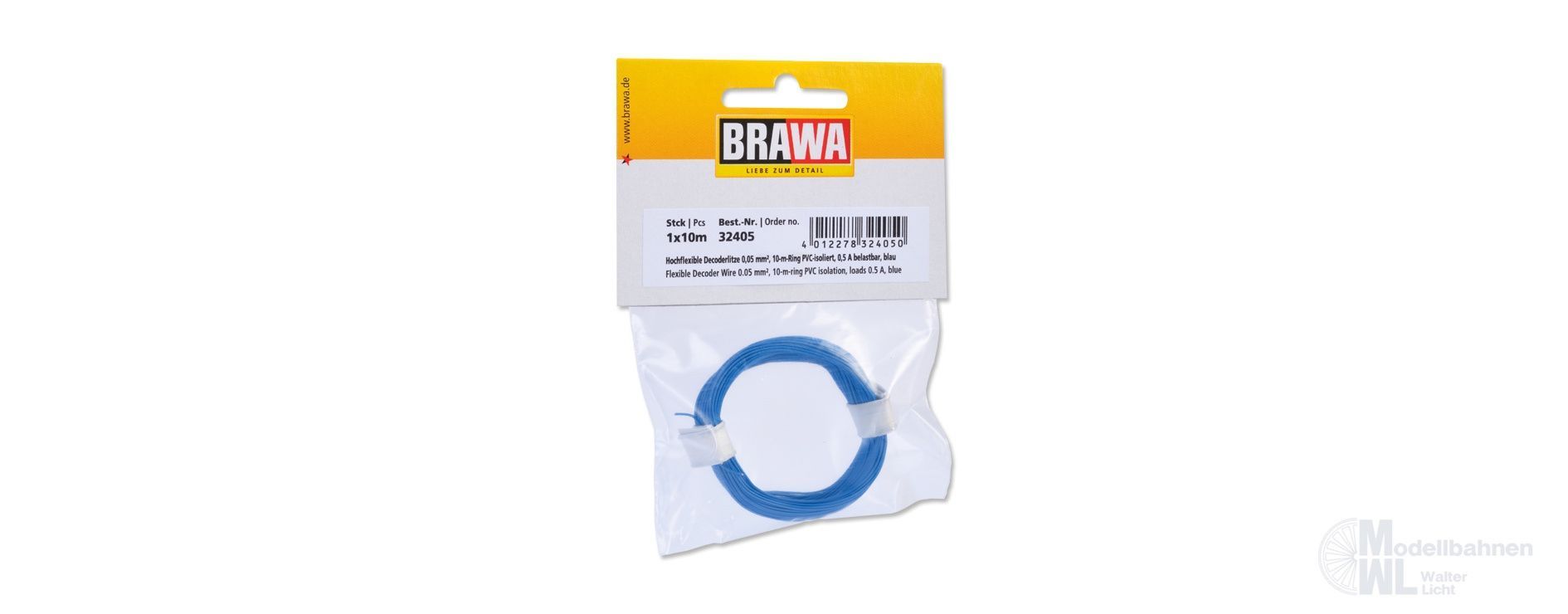 Brawa 32405 - Decoderlitze 0.05qmm blau 10 Meter
