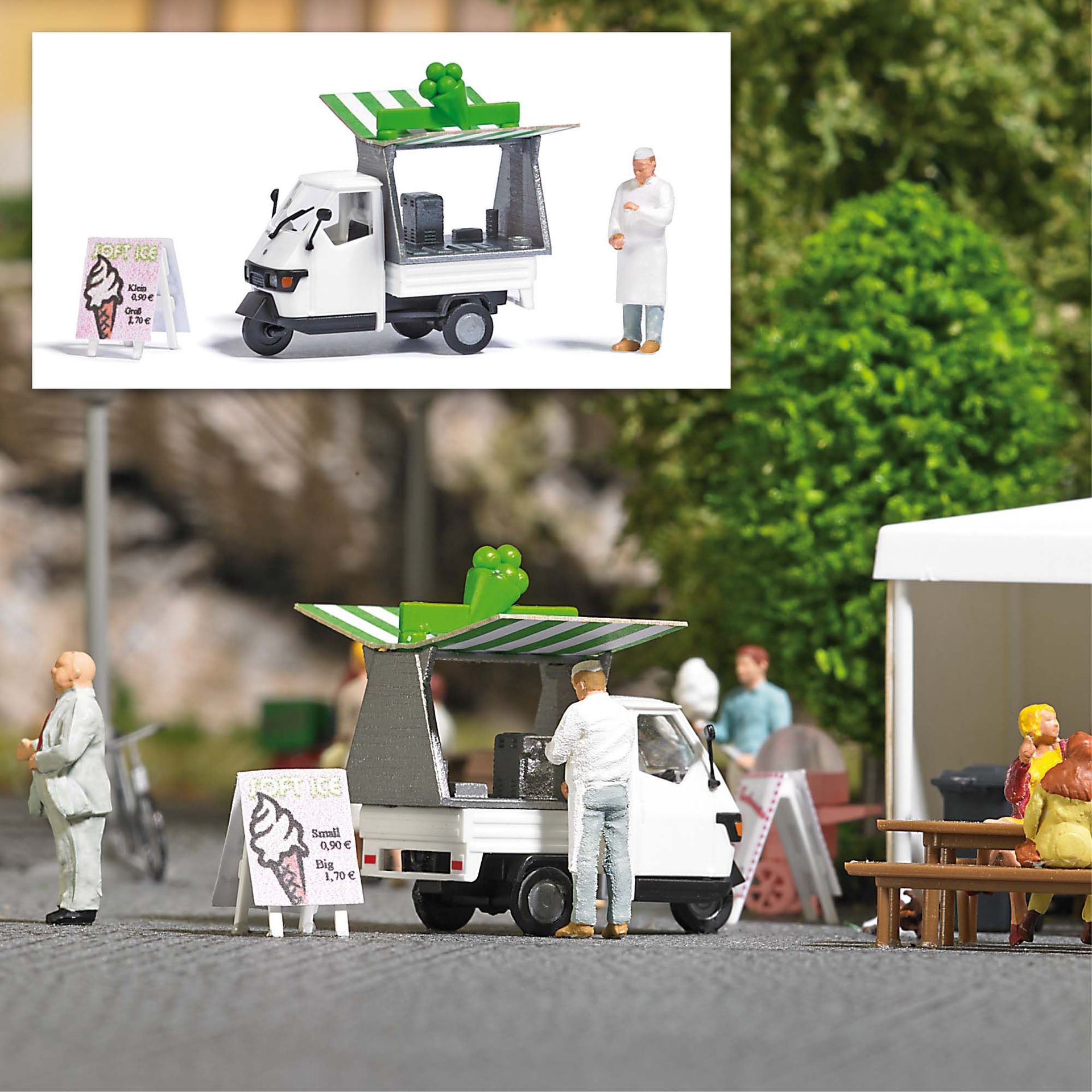 Busch 7991 - A-Set: Softeisverkauf H0 1:87 Busch 7991 - A-Set: Softeisverkauf H0 1:87