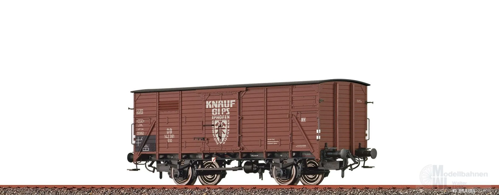 Brawa 51331 - Güterwagen ged. DB Ep.III Knauf Gips H0/GL