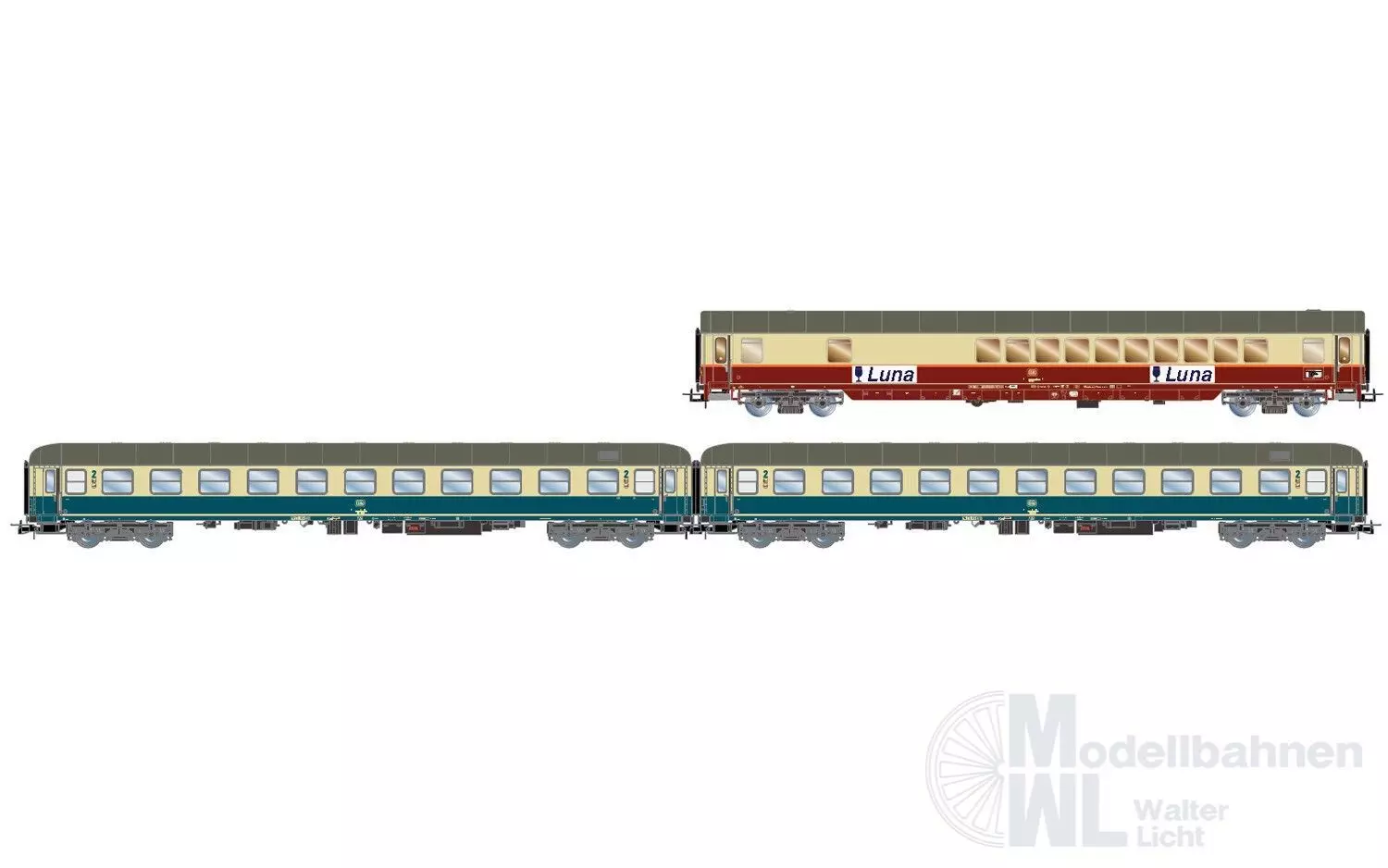 Rivarossi 4349 - Personenwagen Set DB Ep.IV 3.tlg. Nachtschnellzug H0/GL