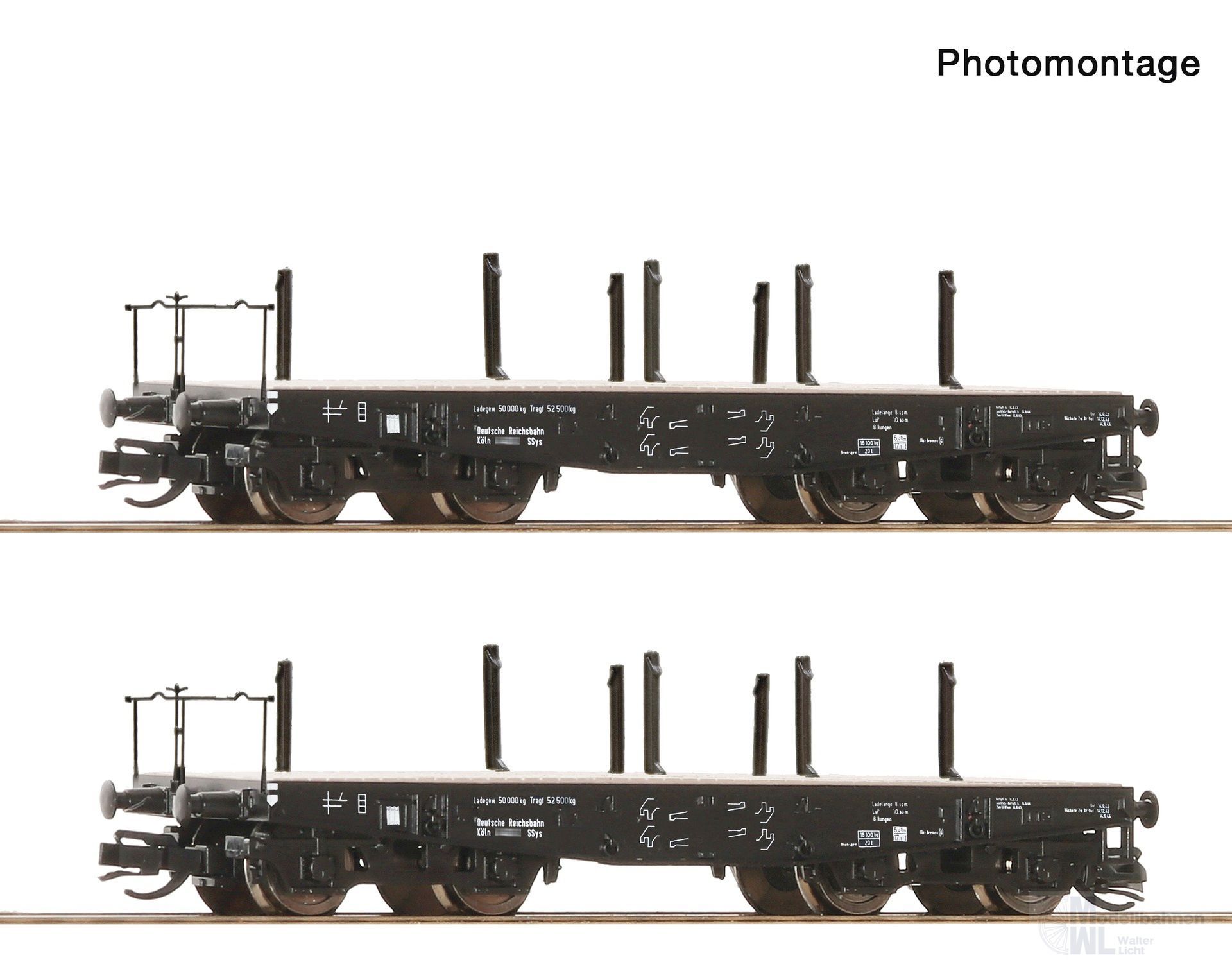 Roco 6680034 - Schwerlastwagen Set DRG Ep.II 2.tlg. TT 1:120