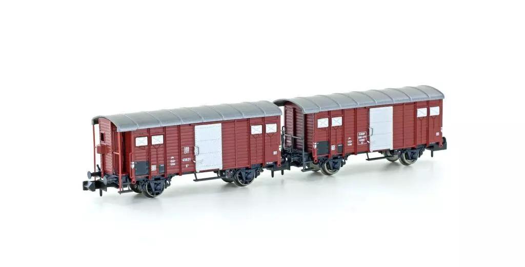 Hobbytrain 24250 - Güterwagen Set K3 SBB Ep.III braun 2.tlg. N 1:160