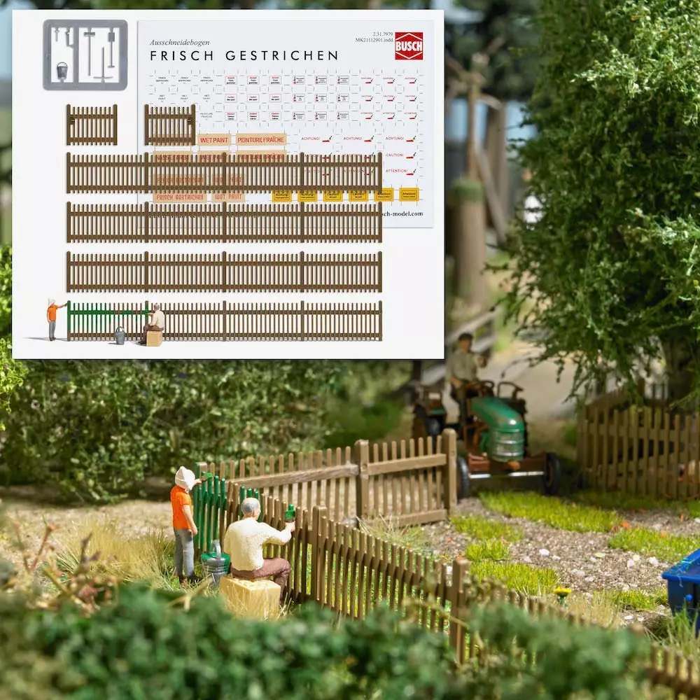 Busch 7984 - A-Set: Zaun streichen H0 1:87