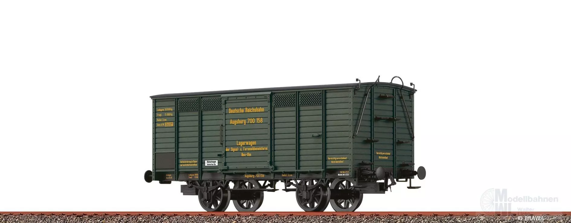 Brawa 48052 - Güterwagen ged. DRG Ep.II Lagerwagen 700 158 H0/GL