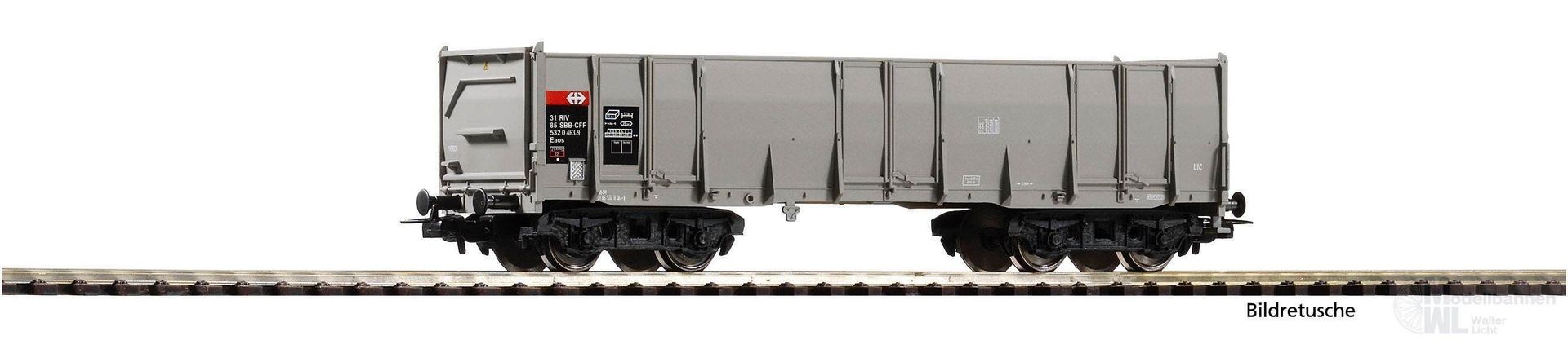 Piko 98553F3 - Hochbordwagen Eaos SBB Ep.VI grau 3.Betr.Nr. H0/GL