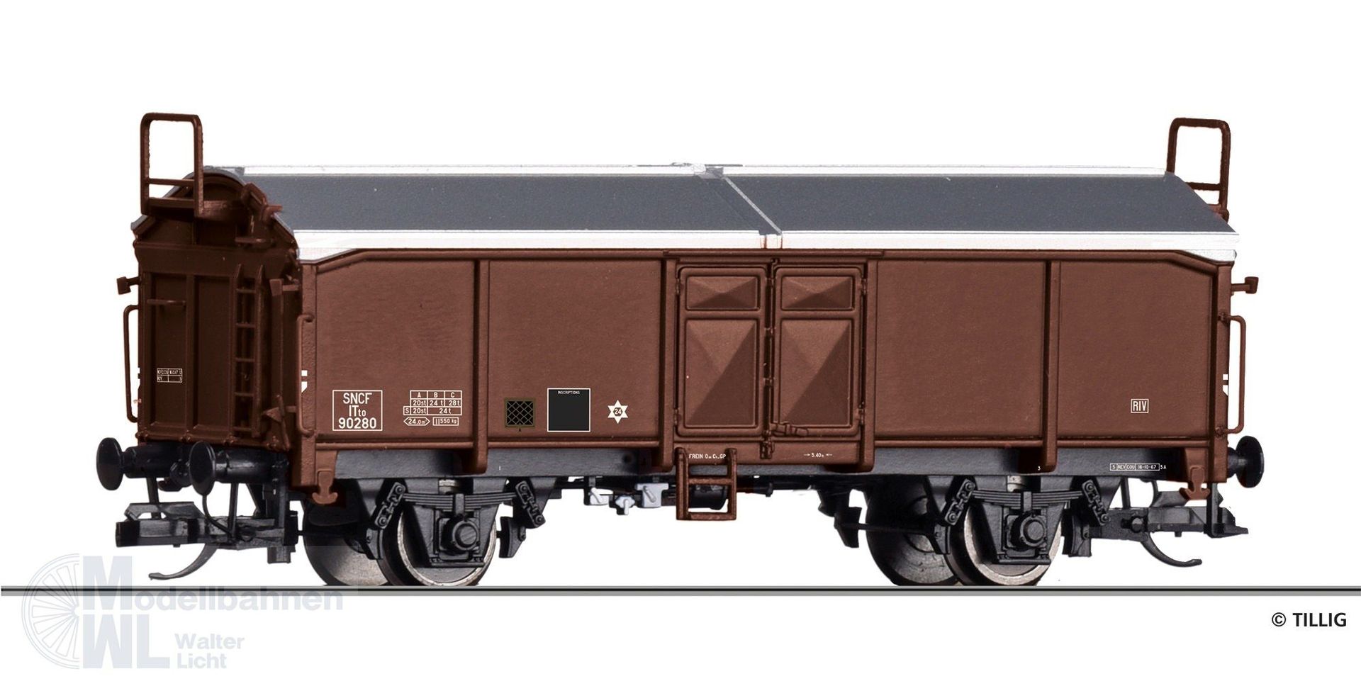 Tillig 17674 - Schiebedachwagen SNCF Ep.III TT 1:120 Tillig 17674 - Schiebedachwagen SNCF Ep.III TT 1:120
