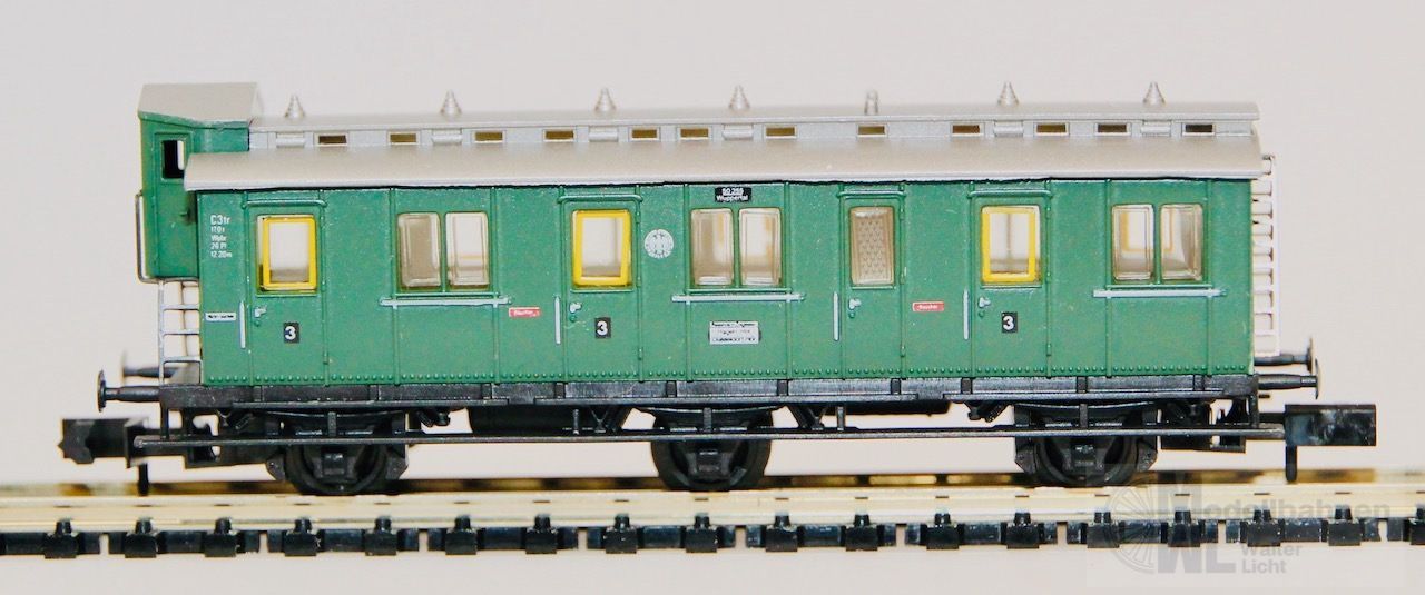 Arnold 3046 - ARNOLD - Abteilwagen DRG Ep.II 3.Kl. C3br mit Bremserhaus N 1:160