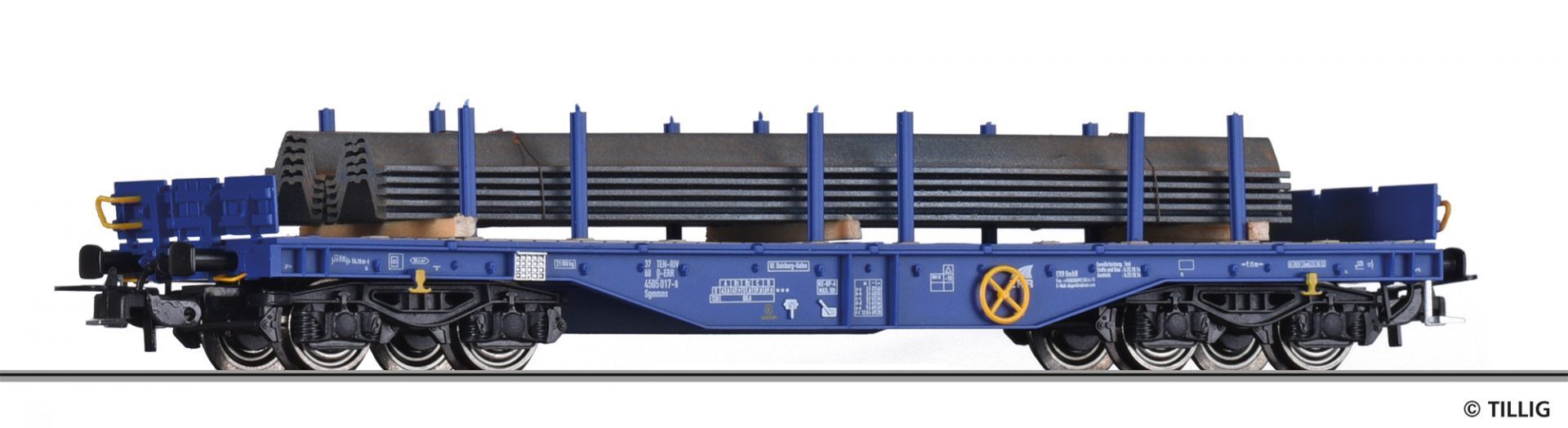 Tillig 76774 - Flachwagen ERR Ep.VI Sgmmns 4505 mit Beladung H0/GL