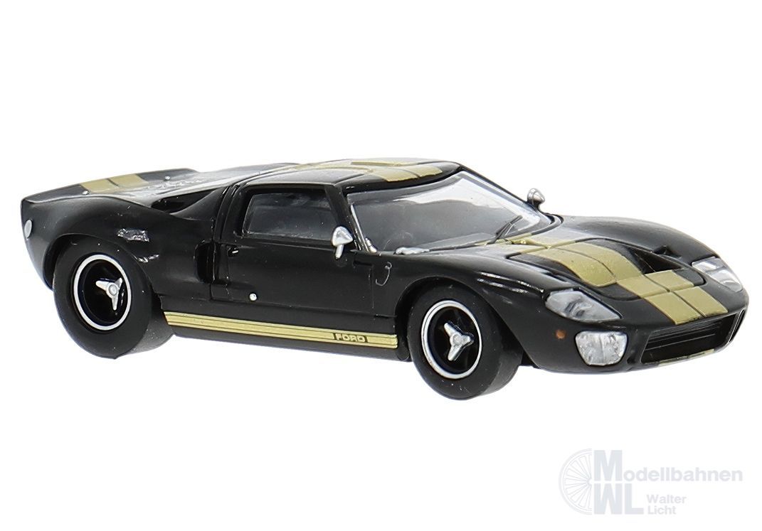 Brekina 18552 - Ford GT40 1966 schwarz/gold H0 1:87