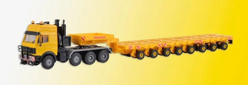 Kibri 13552 - Mercedes-Benz SK mit SCHEUERLE Plattformtieflader H0 1:87