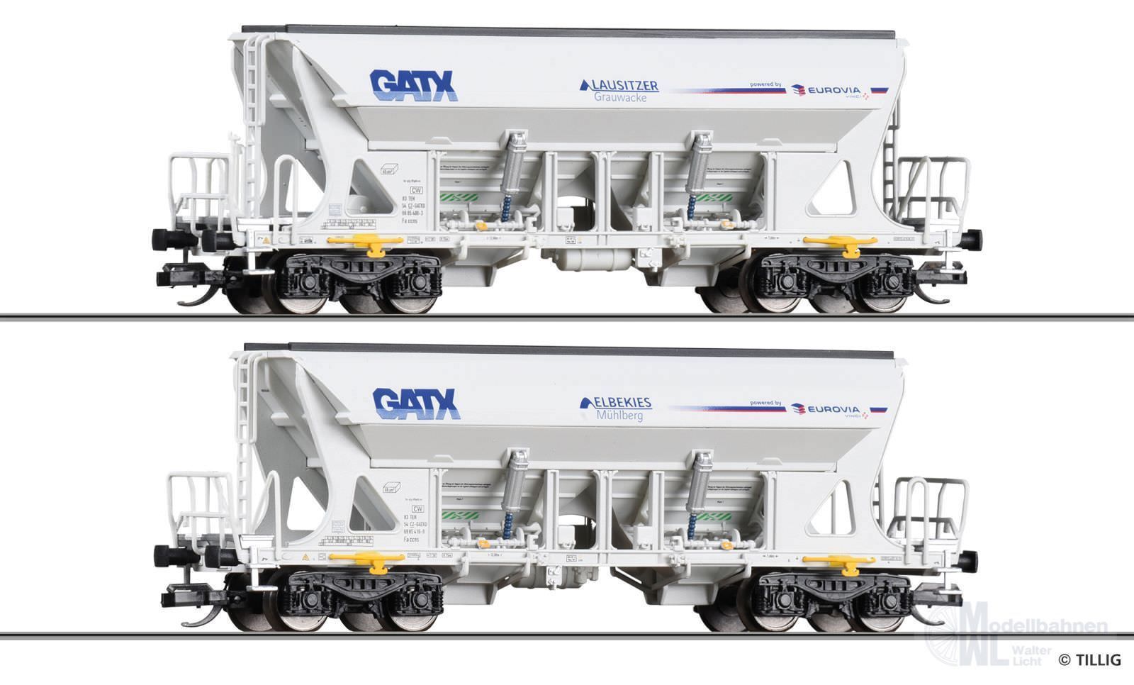 Tillig 01040 - Selbstentladewagen Set GATX Ep.VI 2.tlg. TT 1:120 Tillig 01040 - Selbstentladewagen Set GATX Ep.VI 2.tlg. TT 1:120