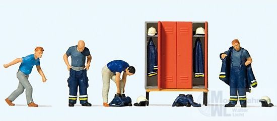 Preiser 10642 - Feuerwehrmänner in moderner Einsatzkleidung H0 1:87 Preiser 10642 - Feuerwehrmänner in moderner Einsatzkleidung H0 1:87
