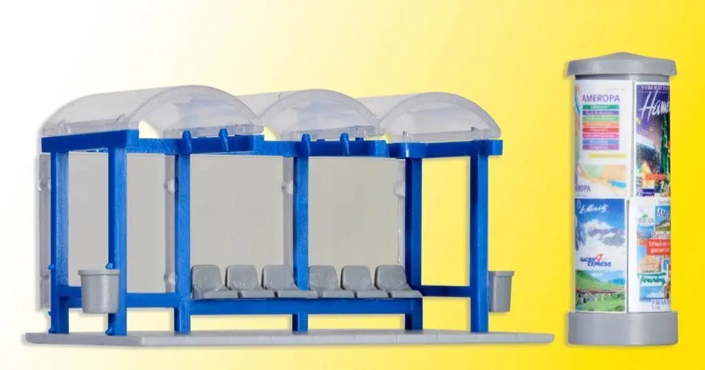 Kibri 38142 - Deko-Set Bushaltestelle H0 1:87
