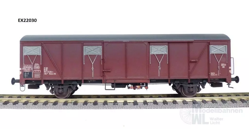 Exact Train 22030 - Güterwagen gedeckt DB Ep.IV Gbs Glmms 252 H0/GL