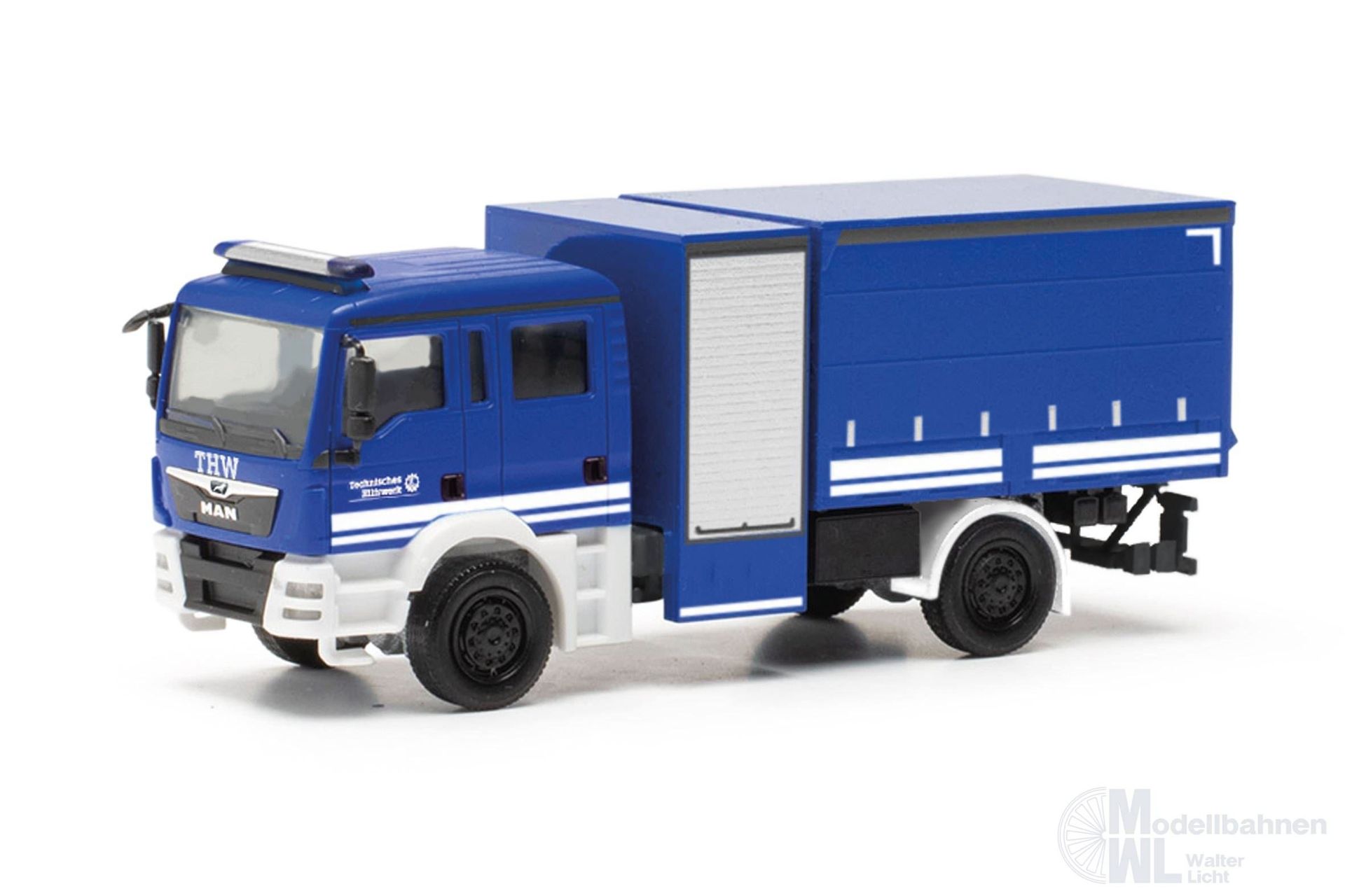 Herpa 098175 - MAN TGM Mehrzweckgerätewagen Plane THW H0 1:87