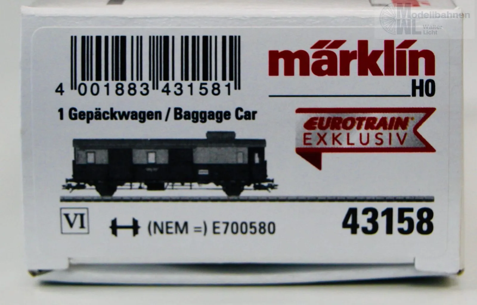 Märklin 43158 - MÄRKLIN - Gepäckwagen Pwi Museumswagen H0/WS