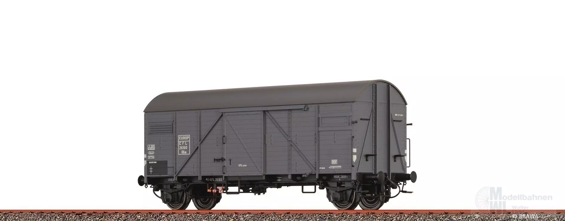 Brawa 50734 - Güterwagen ged. CFL Ep.III KKus EUROP H0/GL