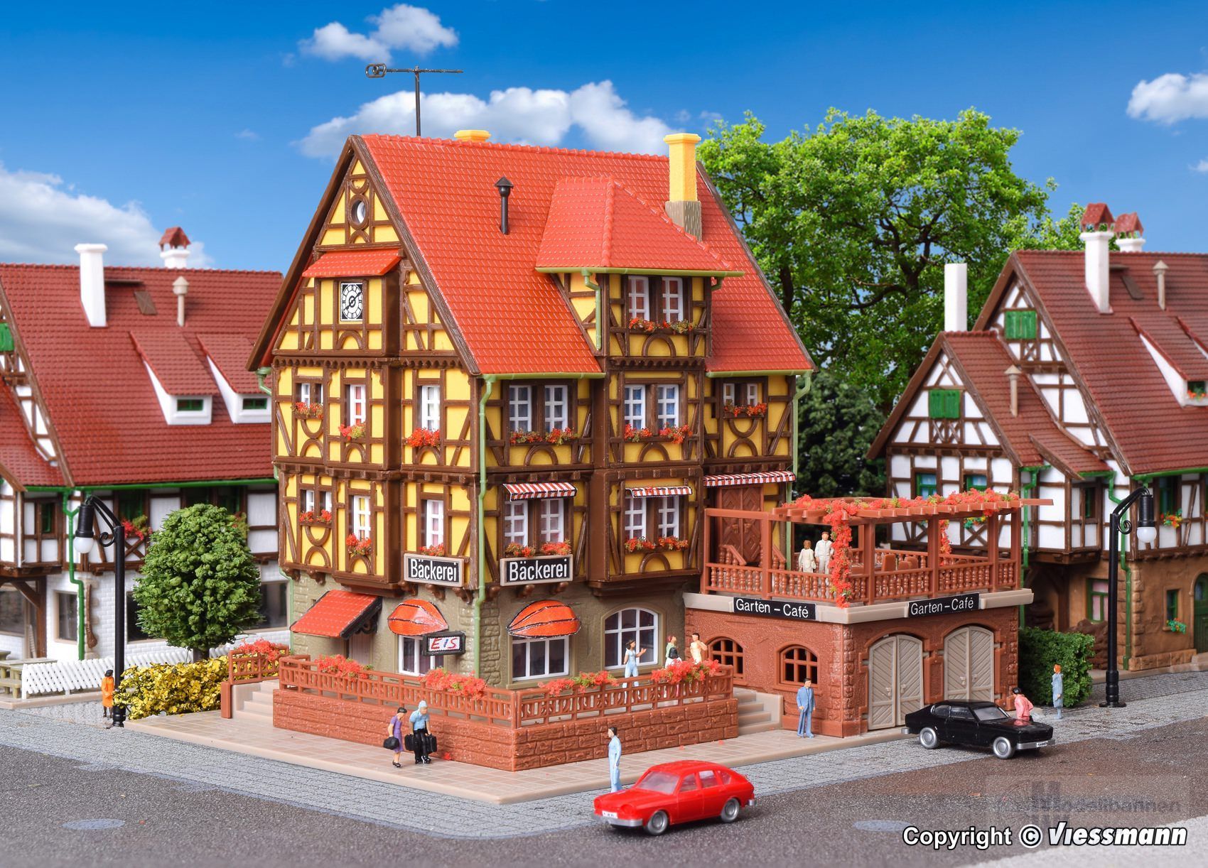 Vollmer 47688 - Bäckerei mit Gartencafé In N 1:160 Vollmer 47688 - Bäckerei mit Gartencafé In N 1:160