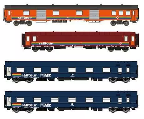 LS Models MW2004 - Personenwagen Set SNCB/Railtour EEp.IV INT 1290/1291 4.tlg. H0/GL
