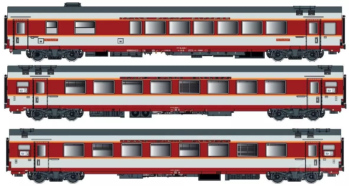 LS Models 40805DC - Personenwagen SNCF Ep.IV Etendard Set C 3.tlg. H0/GL