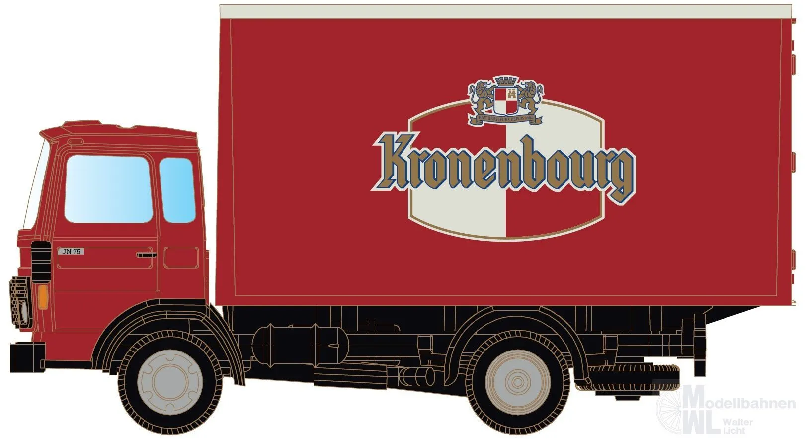 Lemke Minis 4865 - Renault JK75 mit Koffer - Kronenbourg (F) N 1:160