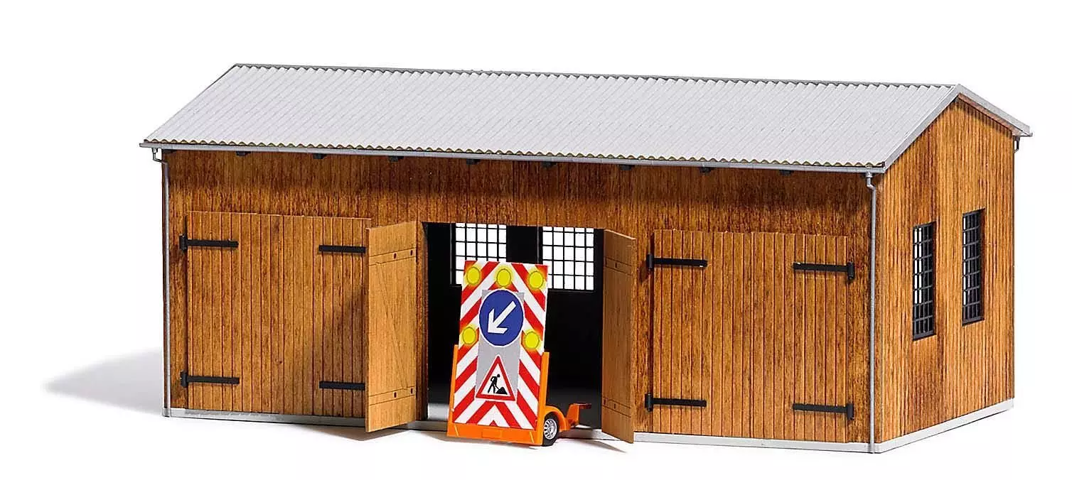 Busch 1456 - Fahrzeughalle H0 1:87