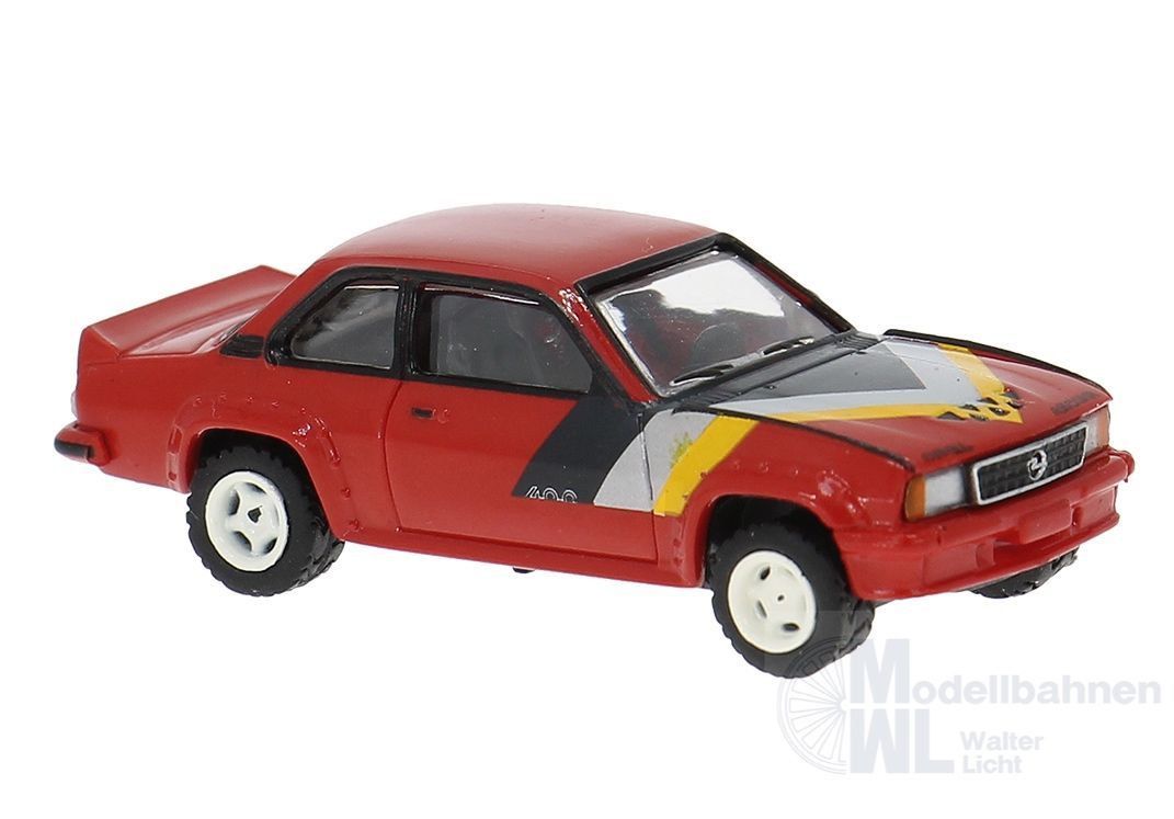 Brekina 20771 - Opel Ascona B i400 in rot Dekor gelb/silber H0 1:87
