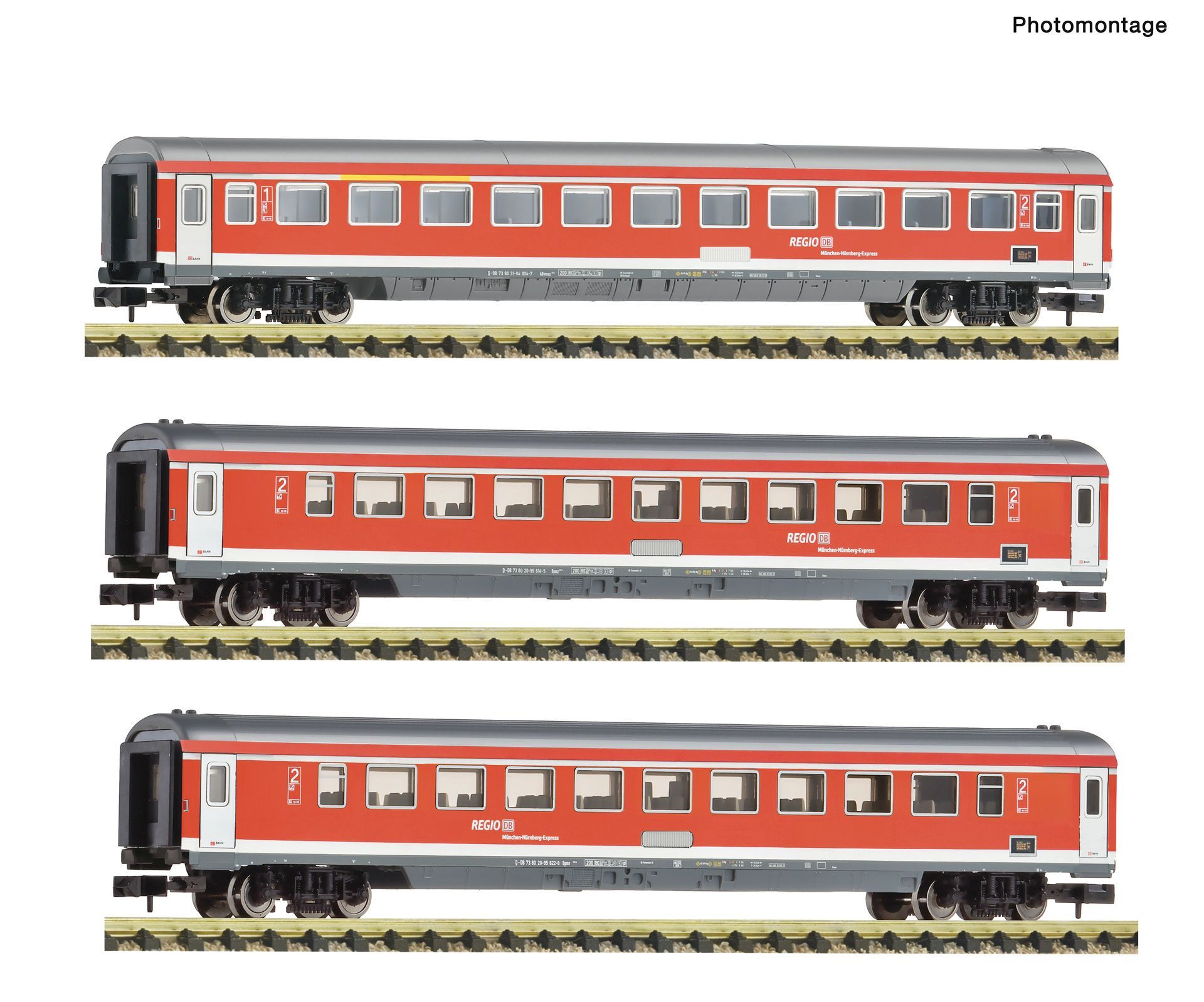 Fleischmann 6260126 - Personenwagen Set DB Ep.VI 3.tlg. München/Nürnberg Express N 1:160