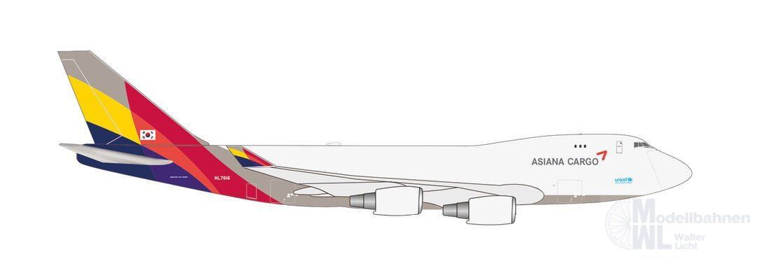 Herpa 538848 - Boeing 747-400F Asiana Cargo 1:500