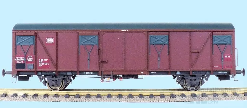 Exact Train 23105 - Güterwagen gedeckt DB Ep.IV Gbs 252 mit Farbflächen H0/GL