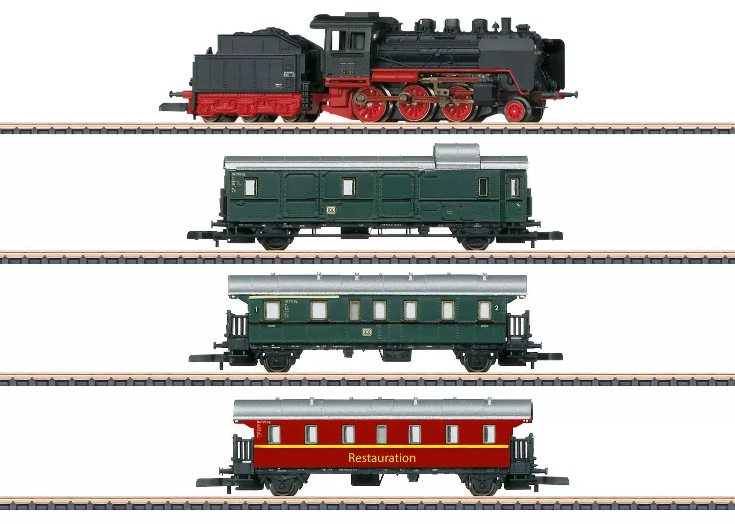 Märklin 81874 - Startset Museumszug Dampflok BR 24 DB Ep.IV Z 1:220