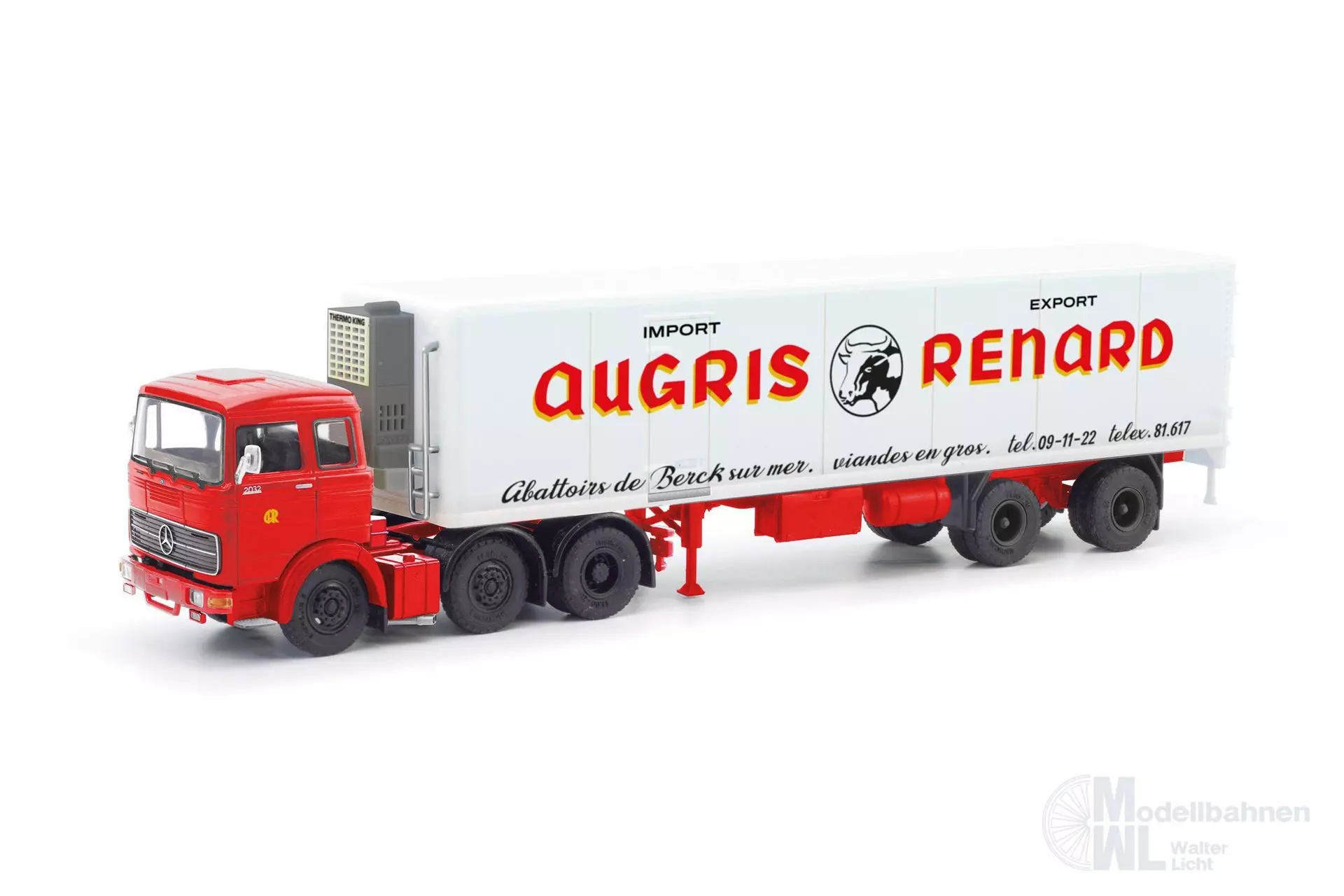 Herpa 87MBS026208 - Mercedes-Benz LP 2032 Kühlhoffer Sattelzug Augris Renard H0 1:87