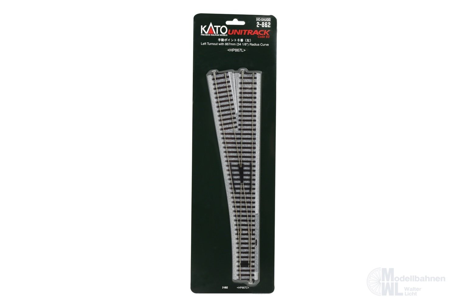 Kato 2-862 - Weiche links R867mm 10° H0 1:87