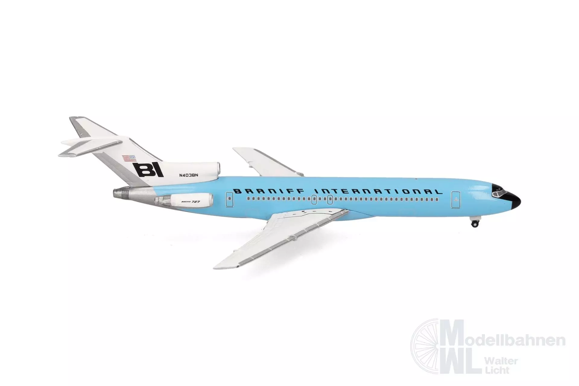 Herpa 537544 - Boeing 727-200 Braniff New Dark Blue 1:500