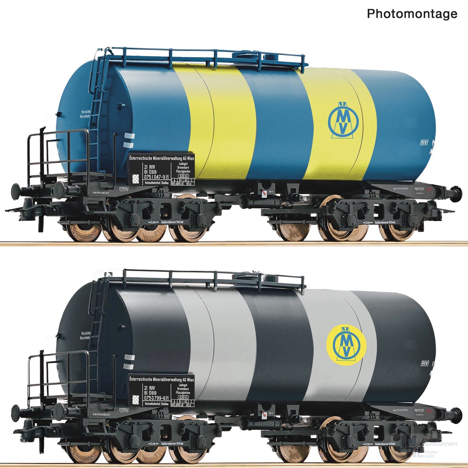 Roco 6600163 - Kesselwagen Set ÖMV/ÖBB Ep.IV 2.tlg. H0/GL